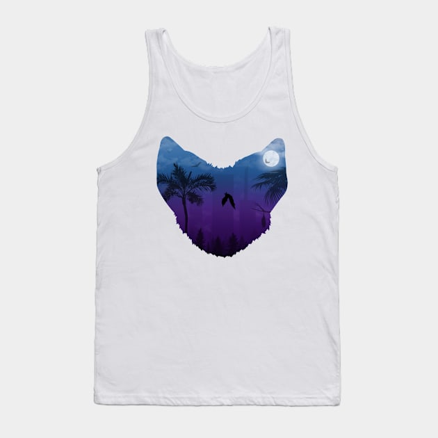 CITY NIGHTLIFE BAT (SILHOUETTE) Tank Top by Pioneering Pieces